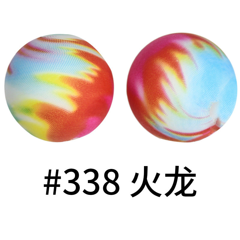 Wholesale 50pcs 16mm Print Silicone Beads Colorful Silicone Water Transfer Beads